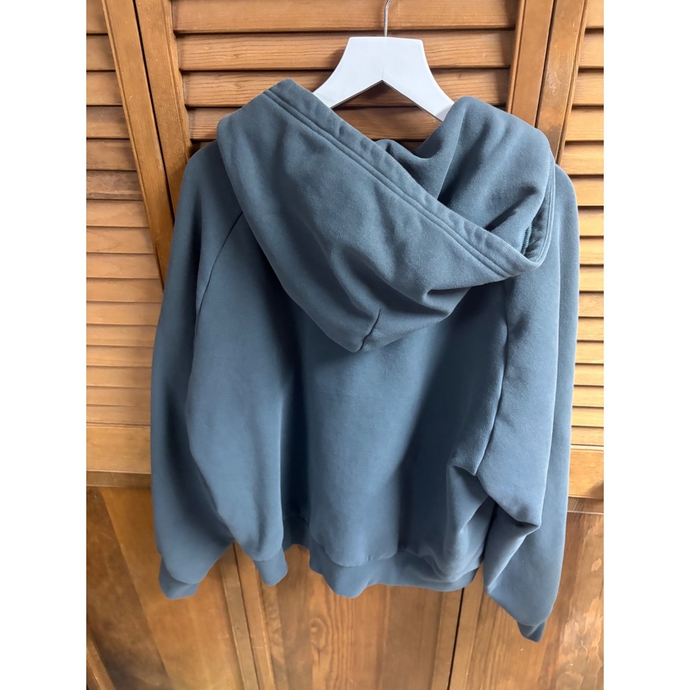 Athleta Coaster Luxe Recover Quarter Zip Hoodie Blue Gray Fleece Sweatshirt L - Picture 3 of 5